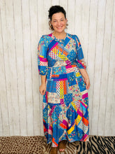 Mallory Royal Blue Patchwork Dress