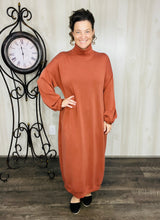 Fabulous Fall Sweatshirt Dress-Copper Bronze