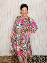 Power On The Day Dress-Leopard & Roses