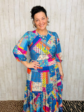 Mallory Royal Blue Patchwork Dress