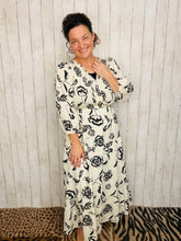 Black & White Floral Smock Dress