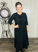 Tonya & Bows Textured Dress- Black