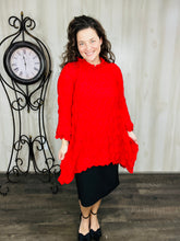 Regina Textured Tunic- Red