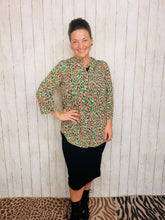 Valarie Green & Coral Top