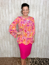 Orange & Pink Floral Dreams Top
