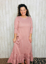 Misty Rose Houndstooth Dress