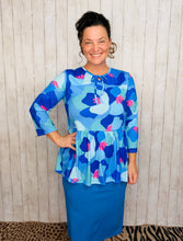 Jordan Tiered Tunic Top- Blue Mix