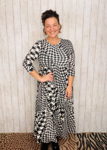 Tonya Marie Tiered Dress- Midi Length-Houndstooth