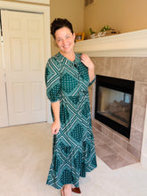 Missy Hunter Green Print Dress