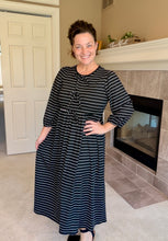 Missy Striped Dress- Black