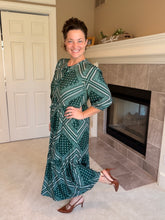 Missy Hunter Green Print Dress