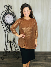 Shimmer Threaded Tunic- Copper Bronze