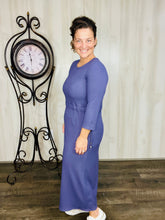 Ribbed Lounge Dress- Eggplant