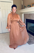 Stunning In Shimmer Dress- Copper