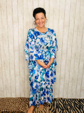 Juliet Ruffle Dress-Blue Floral