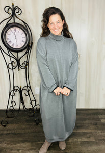 Fabulous Fall Sweatshirt Dress-Charcoal