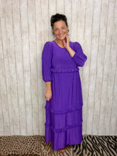 Amanda Purple Ruffle Dress