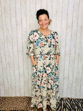 Clarissa Taupe & Roses Dress