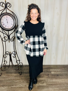 Kristy Plaid Top With Ruffles