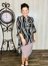 Once Upon A Time Tunic- Black & Leopard Mix