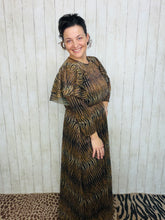 Animal Print & Sequins Belted Dress