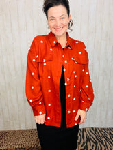 Textured Rust & Dot Shacket