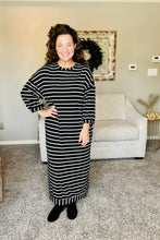 Comfy & Cute Black Striped Dress