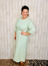 Ribbed Spring Style Lounge Dress- Mint & Ivory