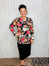 Black & Roses Top