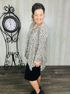 Krista Animal Print Sharkbite Top