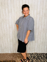 Rylee Navy & White Striped Top