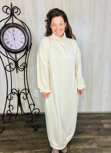 Fabulous Fall Sweatshirt Dress-Cream