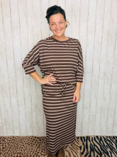 Marissa Ribbed Skirt- Brown & Cream Striped