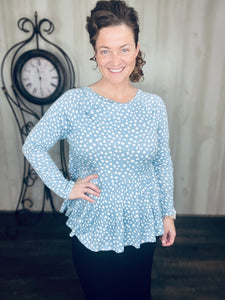 Kimmy Dot & Ruffle Tiered Top