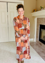 Kaylee Collared Fall Patchwork Dress