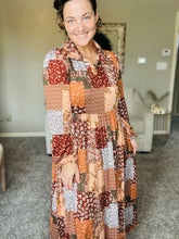 Kaylee Collared Fall Patchwork Dress