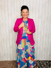 Madeline Ruched Sleeved Blazer- Pink