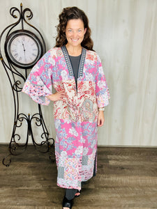 Rose Mix Maxi Kimono