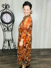 Orange & Floral Sequin Overlay Dress