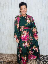 Natasha Smocked Waist Dress- Green Floral