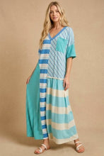 Blue Multi-Print T-Shirt Dress