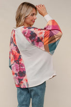 Tammie Raglan Plaid & Floral Pullover