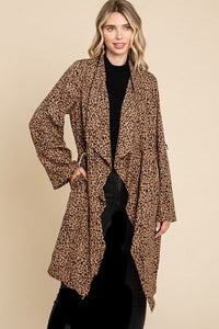 Leopard Print Draping Jacket