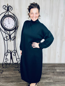 Fabulous Fall Sweatshirt Dress-Black