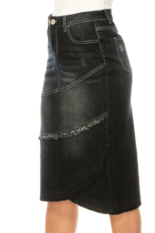 Buy Blue Denim Skirt, 80s Tulip Midi Jean Skirt in Size Medium Online in  India - Etsy