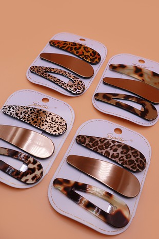 Leopard Print Hair Clip Pack