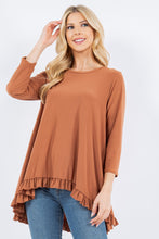 Samantha Ruffle High-Low Tunic-Copper Bronze