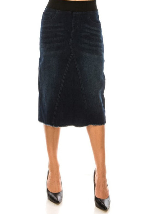 Debbie A-Line Dark Wash Style Jean Skirt