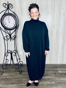 Fabulous Fall Sweatshirt Dress-Black
