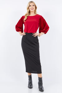 Amy Black Pencil Skirt-Regular & Plus)